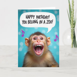 Carte d'anniversaire de primate espiègle