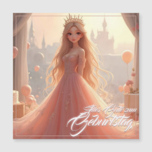 Carte d'anniversaire de princesse en rose