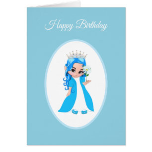 Carte d'anniversaire de princesse mignonne habillé