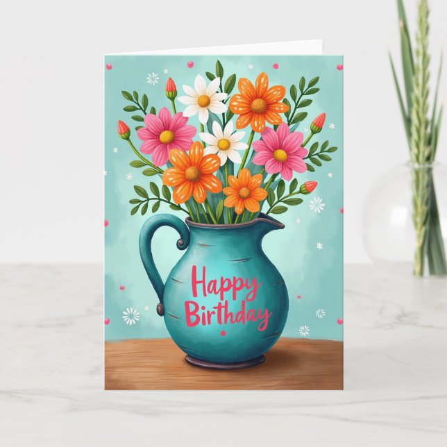 Carte d'anniversaire de printemps joyeuse (Devant)