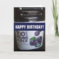 CARTE D'ANNIVERSAIRE DE PRUNEAU HUMORISTIQUE POUR 
