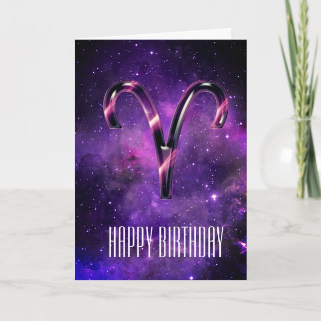 Carte d'anniversaire de Purple Space Aries (Devant)