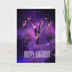 Carte d'anniversaire de Purple Space Aries