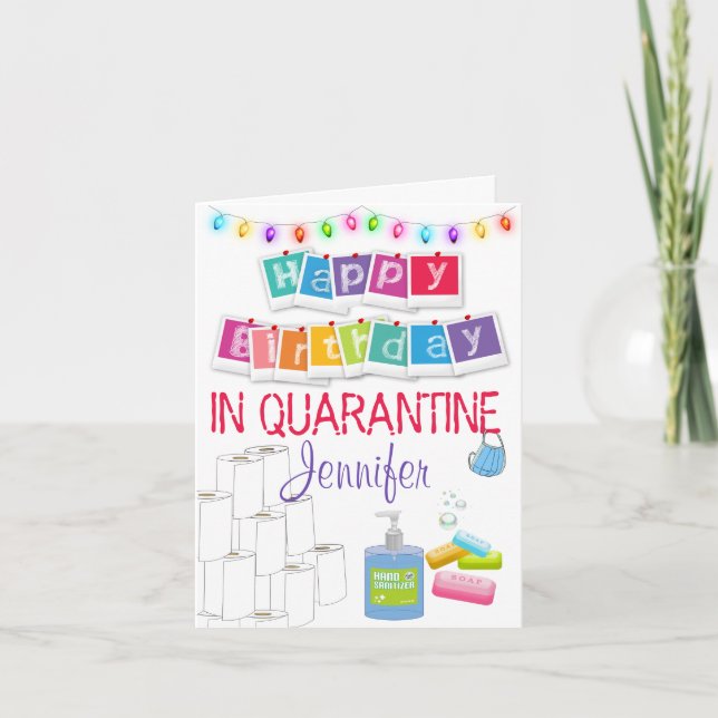 Carte d'anniversaire de quarantaine girly (Devant)