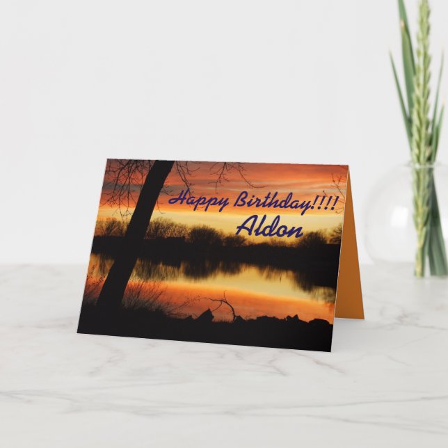 Carte d'anniversaire de réflexion de coucher du (Devant)
