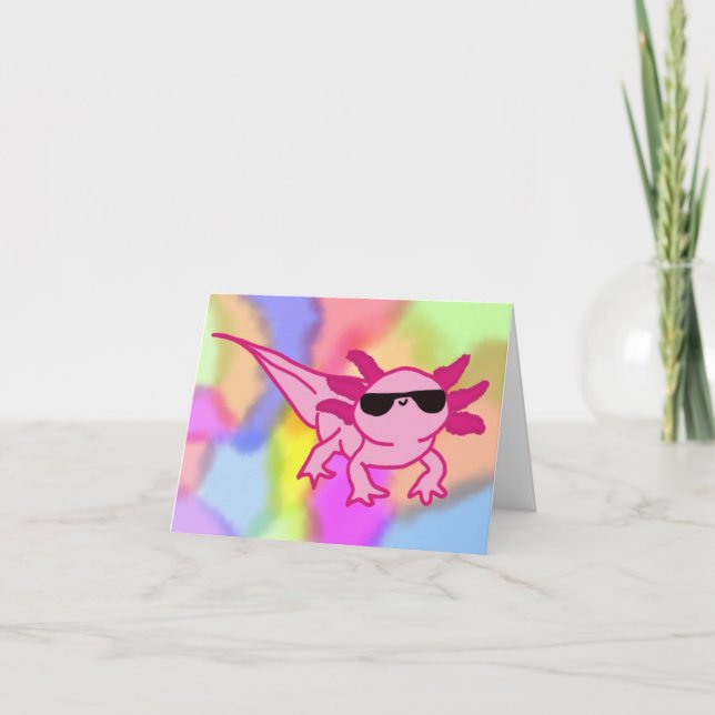 Carte d'anniversaire de relaxation axelotyl axelot (Devant)