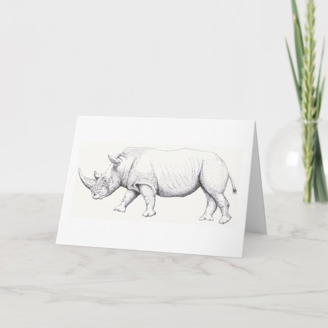 Carte d'anniversaire de Rhinocéros Blanc (Devant)