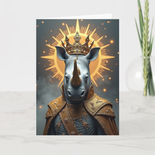 Carte d'anniversaire de Rhinocéros Royal (Devant)