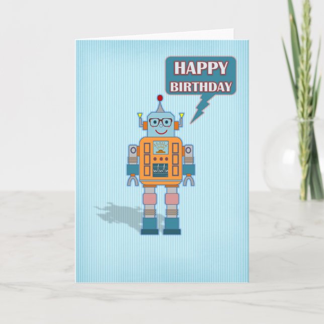 Carte d'anniversaire de robot (Devant)