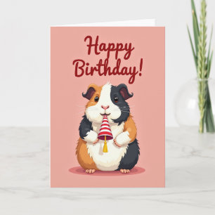 Carte d'anniversaire de rongeur duveteux joyeux