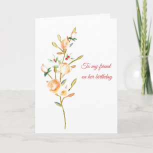 Carte d'anniversaire de Rose botanique Stem et Ber