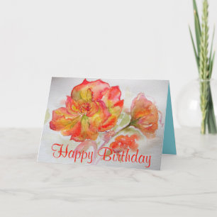 Carte d'anniversaire de Rose d'orange
