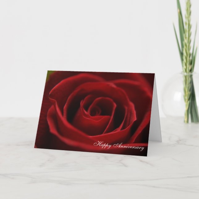 Carte d'anniversaire "de rose rouge placide" (Devant)