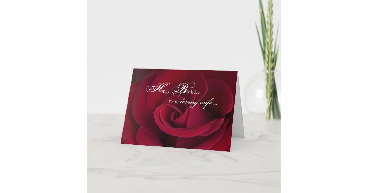 Carte D Anniversaire De Roses Rouges Pour L Epouse Zazzle Fr