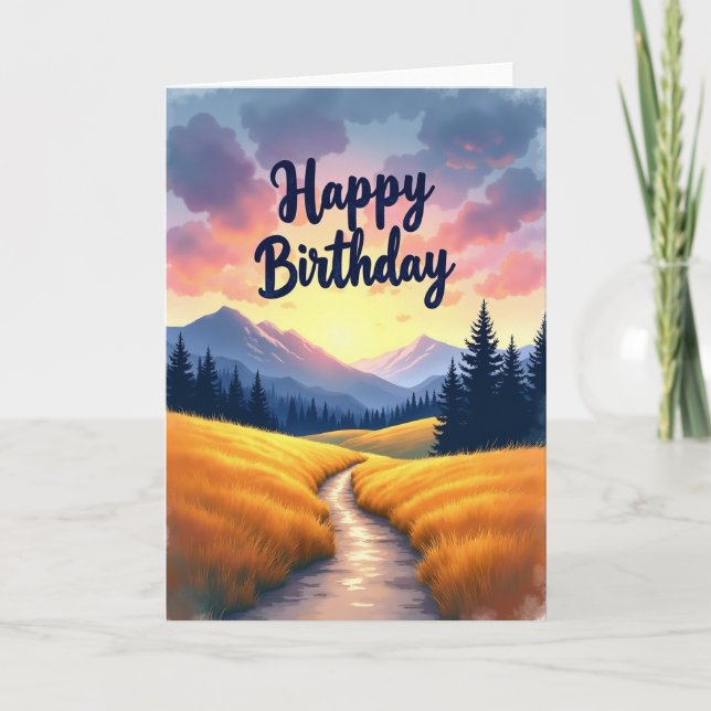 Carte d'anniversaire de route panoramique (Devant)