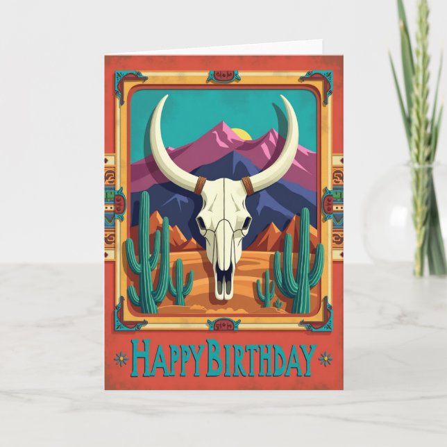 Carte d'anniversaire de scène désertique (Devant)