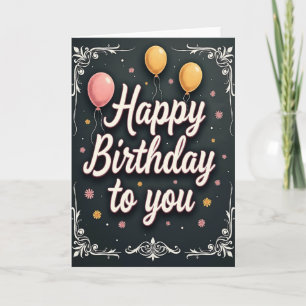 Carte d'anniversaire de script de tableau noir