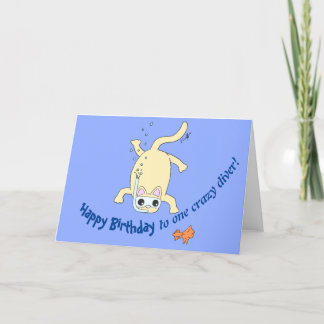 Carte d'anniversaire de Scuba Cat Diver