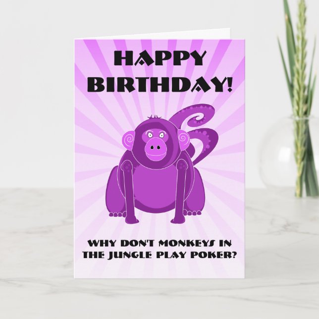 Carte d'anniversaire de singe (Devant)
