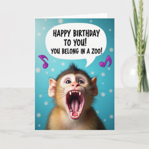 Carte d'anniversaire de singe drôle