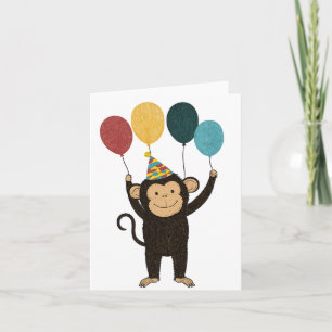 Carte d'anniversaire de singe gaie