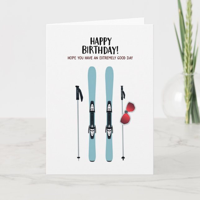 Carte d'anniversaire de ski (Devant)
