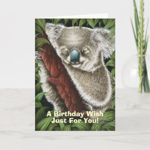 Carte d'anniversaire de Sleeping Koala