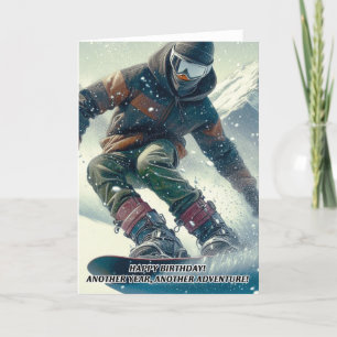 Carte d'anniversaire de snowboard