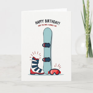 Carte d'anniversaire de snowboard d'aventure