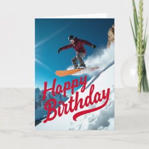 Carte d'anniversaire de snowboardeur extrême
