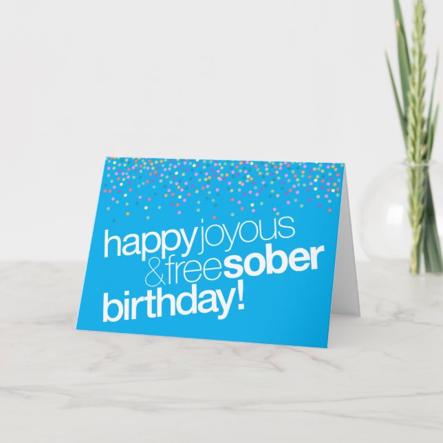 Carte d'anniversaire de sobriété personnalisable (Devant)