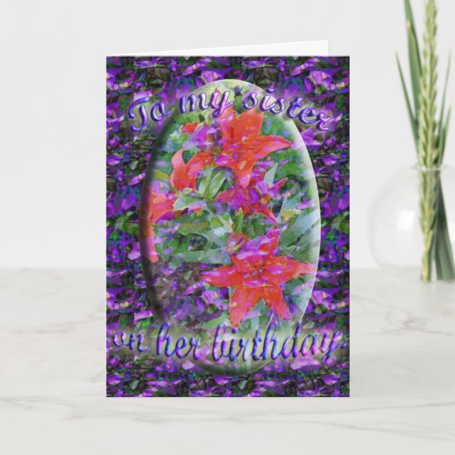 Carte d'anniversaire de soeur (Devant)