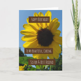 Carte d'anniversaire de sœur, beaux tournesols