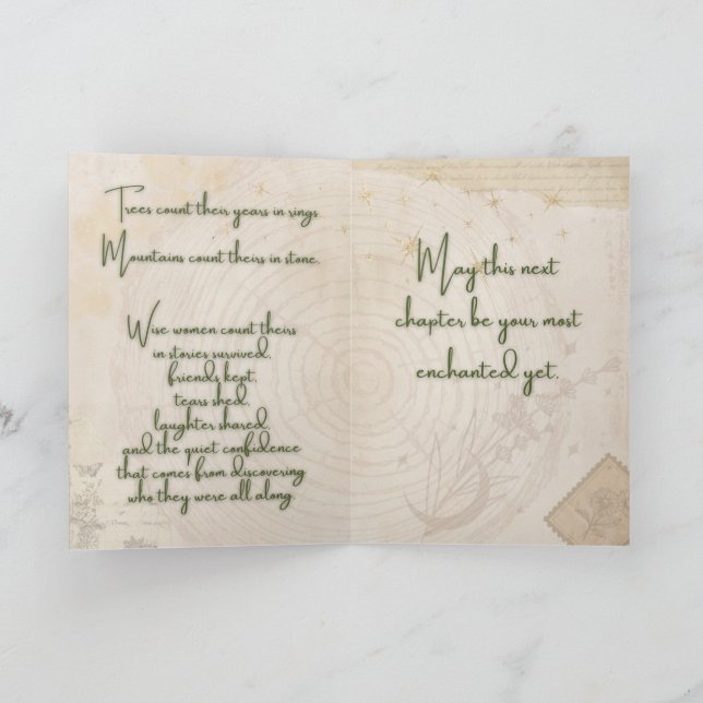 Carte d'anniversaire de sorcière enchantée (Intérieur)