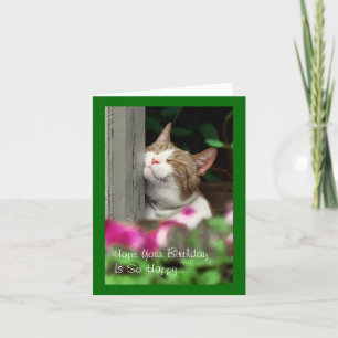 Carte d'anniversaire de sourire de chat