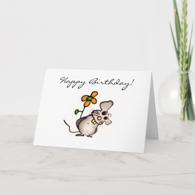 Carte d'anniversaire de souris (Devant)