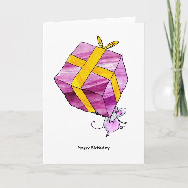 Carte d'anniversaire de souris (Devant)