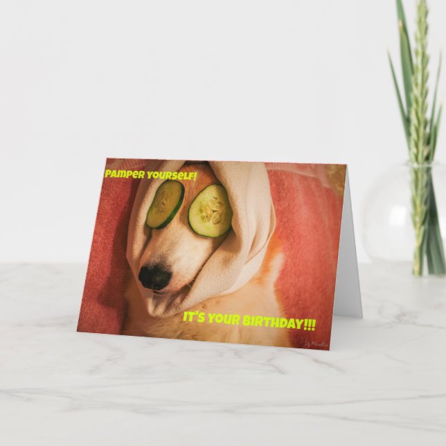Carte d'anniversaire de spa Corgi (Devant)