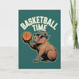 Carte d'anniversaire de sports de capybara de temp