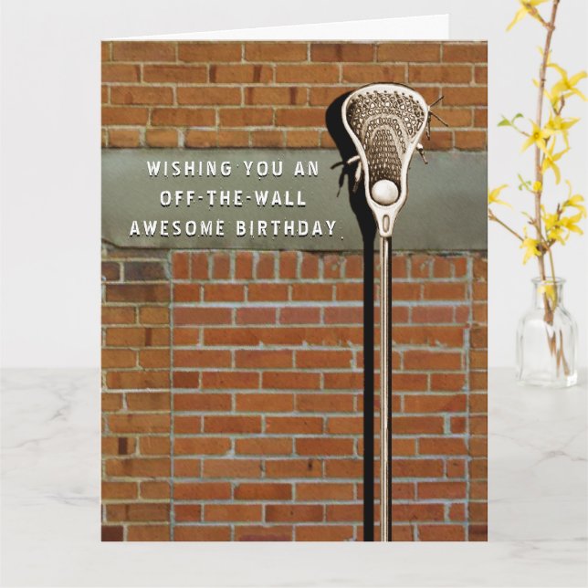 Carte d'anniversaire de sports de crosse (Fleur jaune)