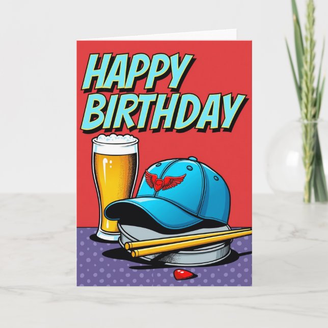 Carte d'anniversaire de style BD (Devant)