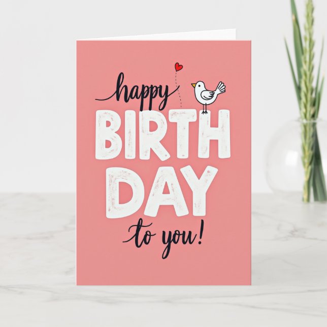 Carte d'anniversaire de style craie (Devant)