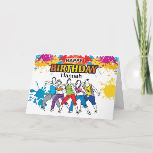 Carte d'anniversaire de style de fitness DANCE per