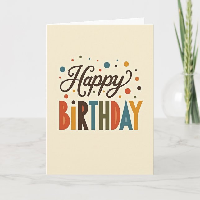 Carte d'anniversaire de style rétro (Devant)