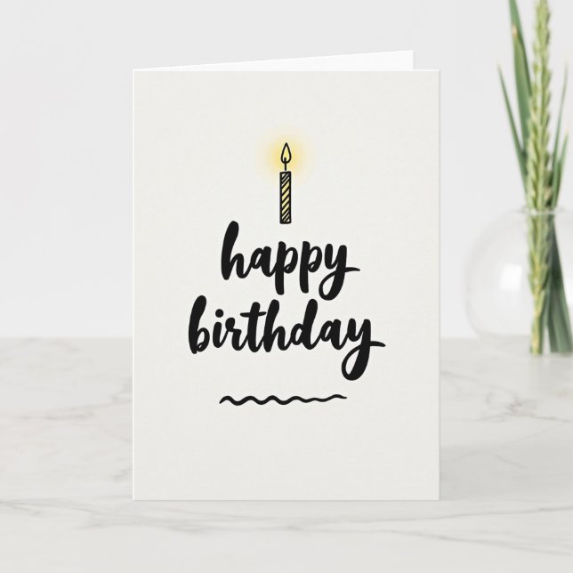 Carte d'anniversaire de style script (Devant)