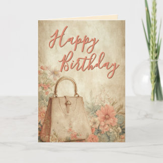Carte d'anniversaire de style vintage