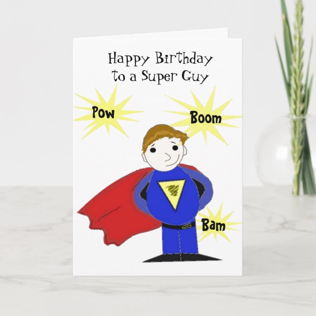 Carte d'anniversaire de Super Guy (Devant)