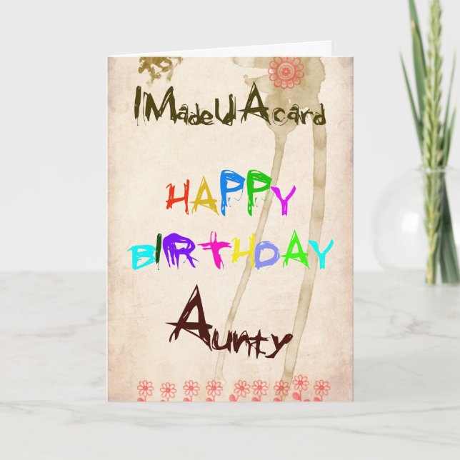 Carte d'anniversaire de Tante (Devant)