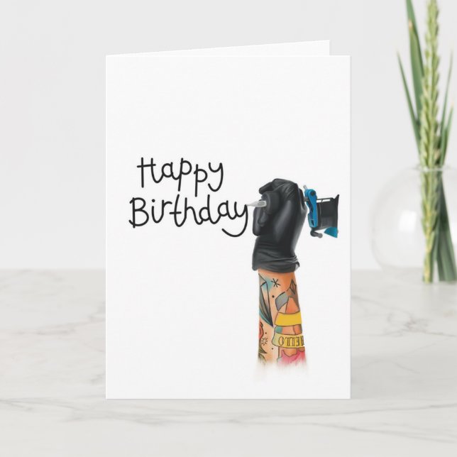 Carte d'anniversaire de tatouage (Devant)