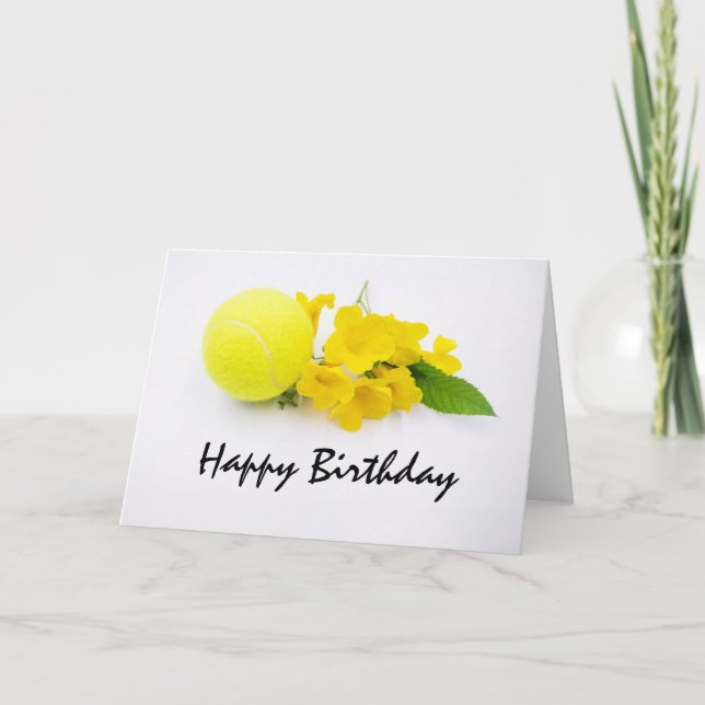 Carte d'anniversaire de tennis avec balle de tenni (Devant)